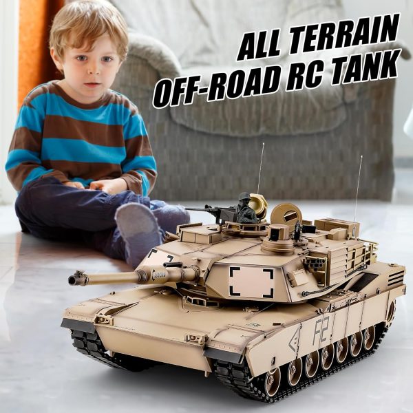 Heng Long RC Tank 1/16 Scale 2.4ghz US M1A2 Abrams Army Tank Model,Remote Control Tanks with Sound and Light,Military Tank RC All Terrain Off-Road Toys for 14+ Boys or Adults - Image 7