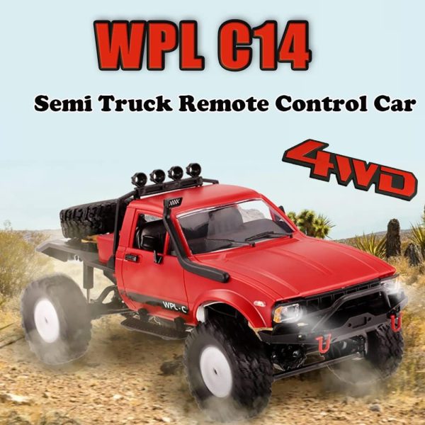 The perseids RC Crawler Offroad RC Truck WPL C14 RC Rock Crawler 4x4 1/16 Scale Remote Control Trucks, 2.4G Semi Trucks All Terrain Car RTR Hobby RC Pickup for Adults - Image 3