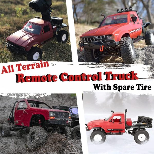 The perseids RC Crawler Offroad RC Truck WPL C14 RC Rock Crawler 4x4 1/16 Scale Remote Control Trucks, 2.4G Semi Trucks All Terrain Car RTR Hobby RC Pickup for Adults - Image 5