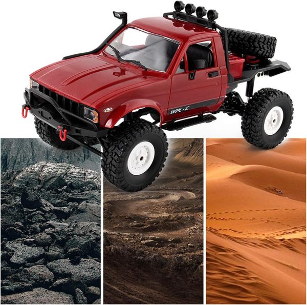 The perseids RC Crawler Offroad RC Truck WPL C14 RC Rock Crawler 4x4 1/16 Scale Remote Control Trucks, 2.4G Semi Trucks All Terrain Car RTR Hobby RC Pickup for Adults - Image 8