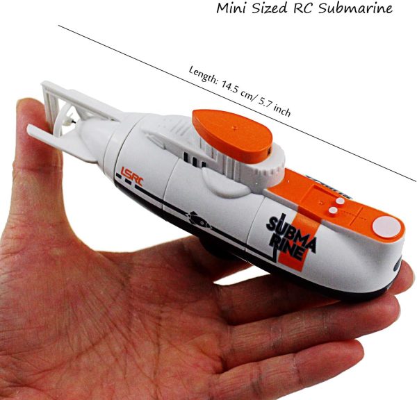 Tipmant RC Submarine Toy Remote Control Boat Underwater Diving Waterproof for Fish Water Tank Kids Birthday Gift (White) - Image 6