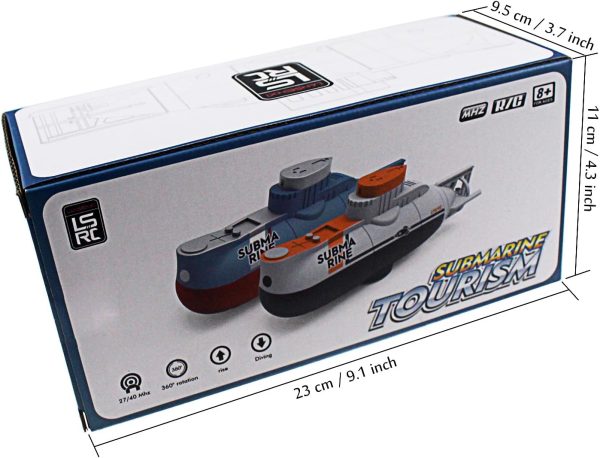 Tipmant RC Submarine Toy Remote Control Boat Underwater Diving Waterproof for Fish Water Tank Kids Birthday Gift (White) - Image 7