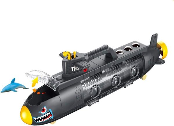 Boat Submarine Toy Shark Car Vehicle Toy W/ 6 Sea Animals and Storage Toys for 3, 4, 5, 6 7 Year Old Kids Boys Girls - Image 3