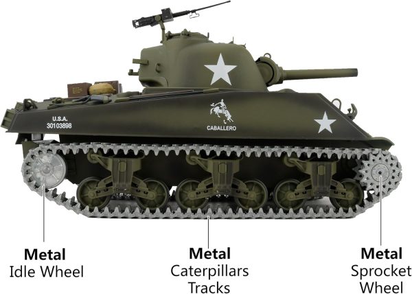 Modified TK7.0 Edition 1/16 2.4ghz Remote Control US M4A3 Sherman Tank Model(360-Degree Rotating Turret)(Steel Gear Gearbox)(3800mah Battery)(Metal Tracks &Sprocket Wheel & Idle Wheel) - Image 3