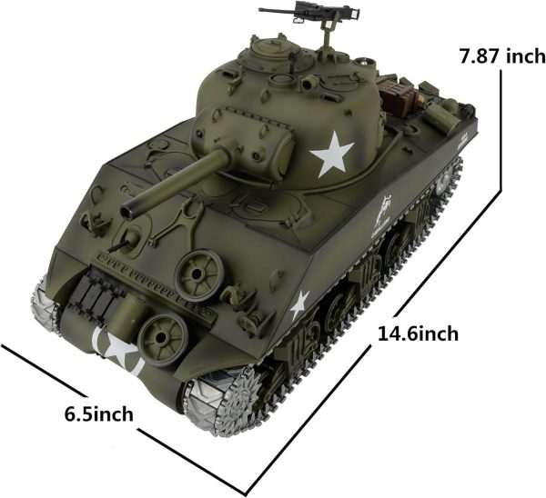 Modified TK7.0 Edition 1/16 2.4ghz Remote Control US M4A3 Sherman Tank Model(360-Degree Rotating Turret)(Steel Gear Gearbox)(3800mah Battery)(Metal Tracks &Sprocket Wheel & Idle Wheel) - Image 6