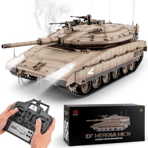 RC Tank HengLong IDF MERKAVA MKIV, 1:16 Merkava Main Battle Tank MK4 Model, 2.4ghz Remote Control Tank Vehicles with Sound & Light for Ages 14+ - Image 2