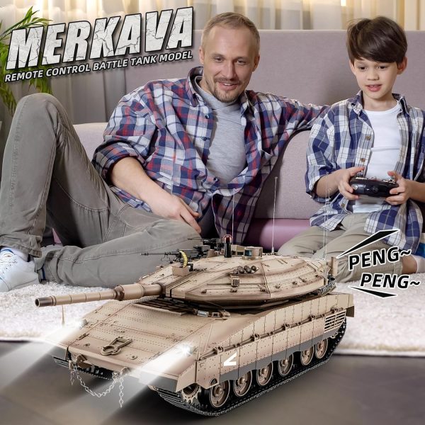 RC Tank HengLong IDF MERKAVA MKIV, 1:16 Merkava Main Battle Tank MK4 Model, 2.4ghz Remote Control Tank Vehicles with Sound & Light for Ages 14+ - Image 8