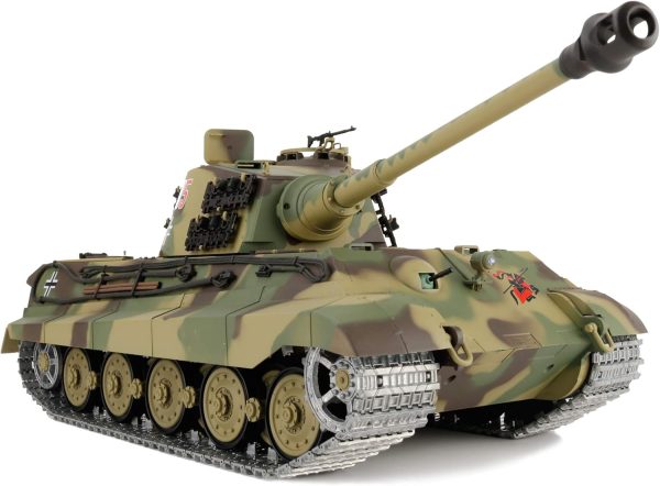 Modified Edition 1/16 2.4ghz Remote Control German King Tiger Henschel Tank Model(360-Degree Rotating Turret)(Steel Gear Gearbox)(3800mah Battery)(Metal Tracks &Sprocket Wheel & Idle Wheel) - Image 2