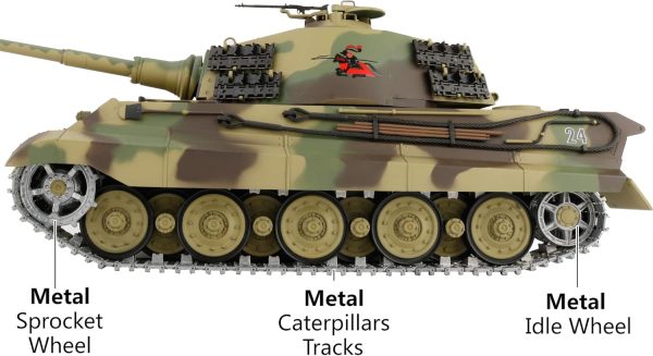 Modified Edition 1/16 2.4ghz Remote Control German King Tiger Henschel Tank Model(360-Degree Rotating Turret)(Steel Gear Gearbox)(3800mah Battery)(Metal Tracks &Sprocket Wheel & Idle Wheel) - Image 3