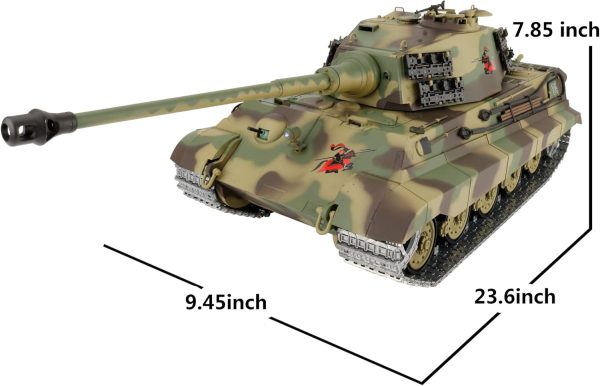 Modified Edition 1/16 2.4ghz Remote Control German King Tiger Henschel Tank Model(360-Degree Rotating Turret)(Steel Gear Gearbox)(3800mah Battery)(Metal Tracks &Sprocket Wheel & Idle Wheel) - Image 6