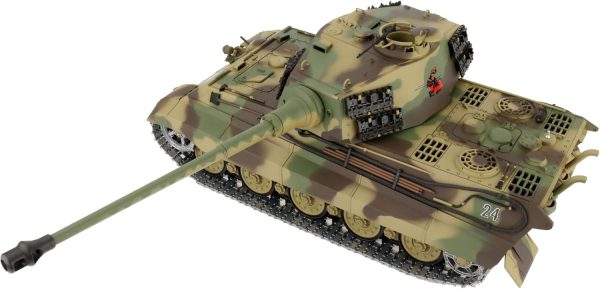 Modified Edition 1/16 2.4ghz Remote Control German King Tiger Henschel Tank Model(360-Degree Rotating Turret)(Steel Gear Gearbox)(3800mah Battery)(Metal Tracks &Sprocket Wheel & Idle Wheel) - Image 7