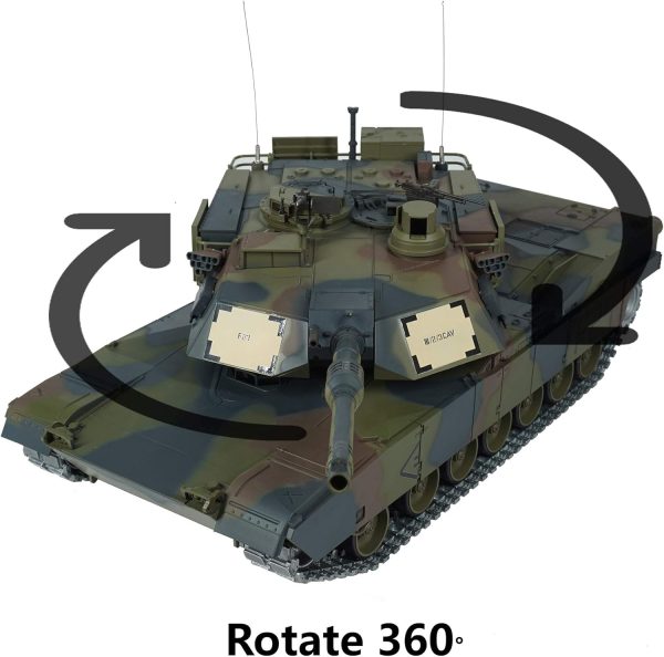 Heng Long Modified Edition 1/16 2.4ghz Remote Control US M1A2 Abrams Tank Camouflage Color(360-Degree Rotating Turret)(Steel Gear Gearbox)(3800mah Battery)(Metal Tracks &Sprocket Wheel & Idle Wheel) - Image 4