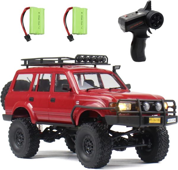 RC Crawler 1/16 Scale RC Rock Crawler, WPL C54 All Terrain RC Car RTR 4x4 Off-Road Remote Control Trucks with LED Lights and Two Batteries for Kids and Adults - Image 2