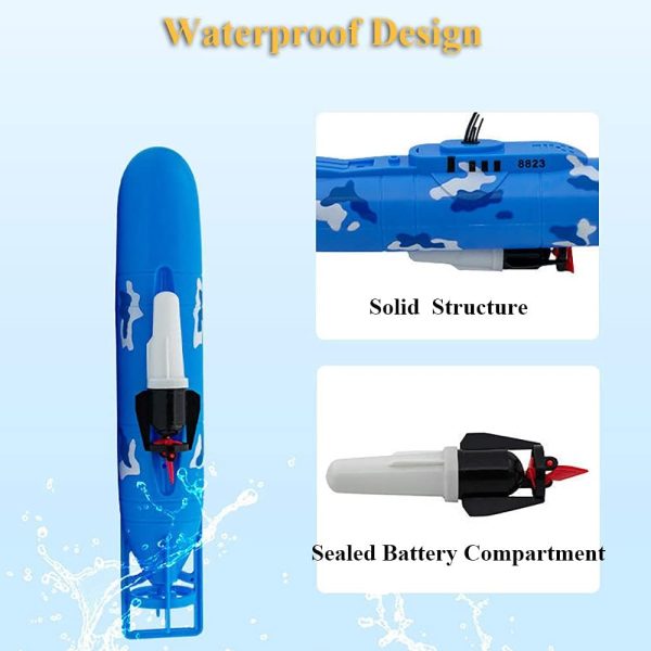 Electric Submarine Toy Funny Pigboat Bath Toy Military Submarine Model Toy SUB Water Toy Bathtub Submarine Floating Toy for Kids (8823) - Image 5