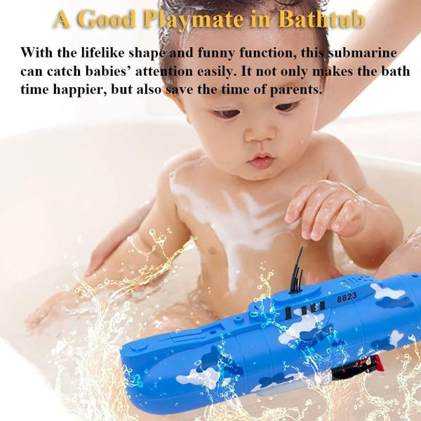 Electric Submarine Toy Funny Pigboat Bath Toy Military Submarine Model Toy SUB Water Toy Bathtub Submarine Floating Toy for Kids (8823) - Image 6