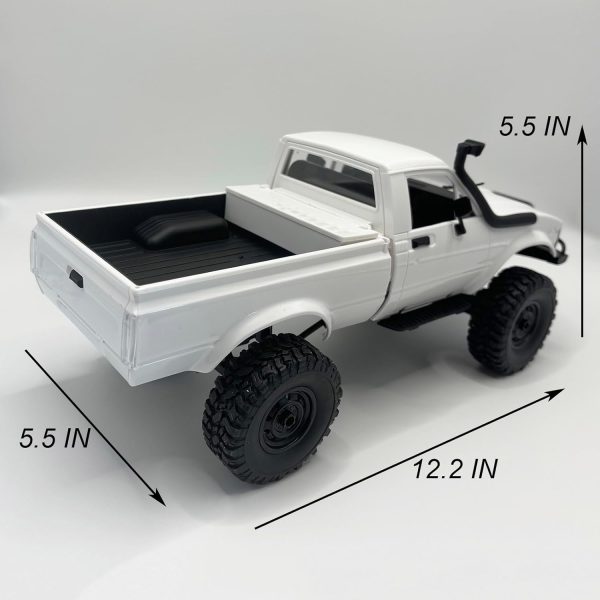 WPL C24-1 RC Rock Crawler 4x4 RC Truck Off Road 1/16 RC Crawler, Remote Control Truck Pickup RTR All Terrain 2.4 GHz with Proportional Throttle Steering Independent Suspension for Adults - Image 7