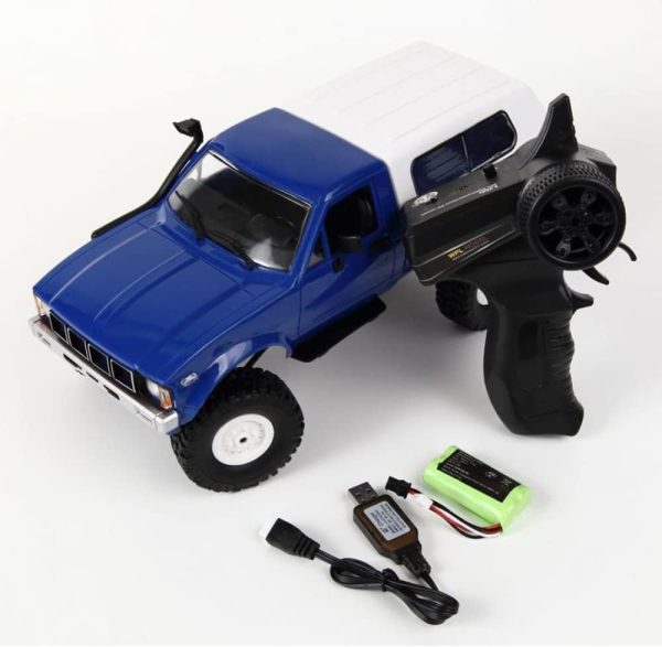 RC Crawler WPL C24 RC Rock Crawler RC Truck 4x4 Off Road RTR, 1/16 Scale Remote Control Truck All Terrain 2.4 Ghz with Proportional Steering LED Lights Hobby Toys Adult - Image 3