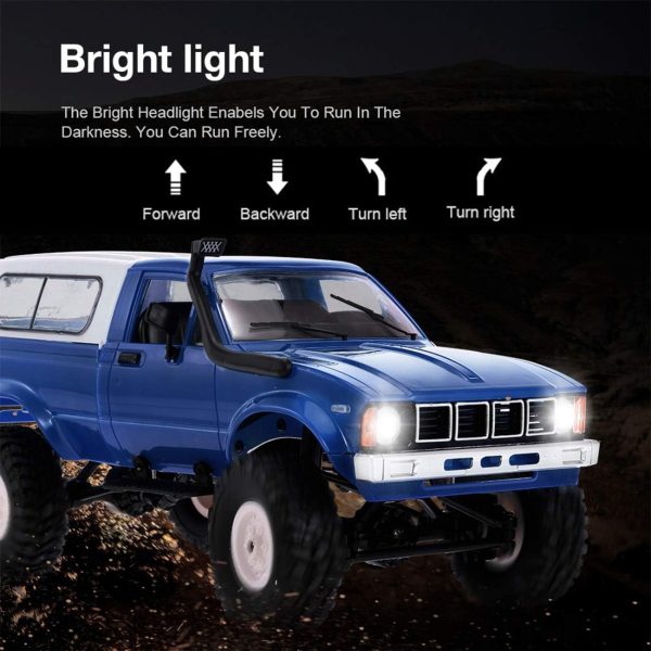 RC Crawler WPL C24 RC Rock Crawler RC Truck 4x4 Off Road RTR, 1/16 Scale Remote Control Truck All Terrain 2.4 Ghz with Proportional Steering LED Lights Hobby Toys Adult - Image 5