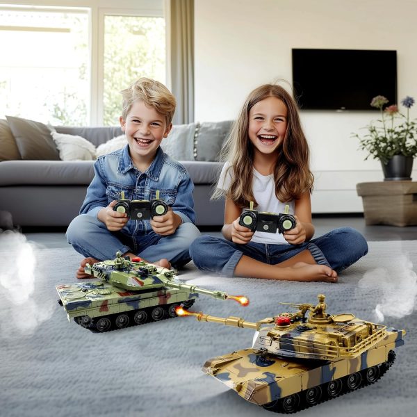 Remote Control Tank for Boys,1:24 RC Army Tank,Alloy Material with Smoke,Lights & Sounds,Panther Tank Toy,Great Gift Toy for Kids - Image 3