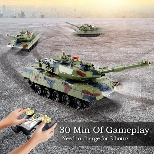 Remote Control Tank for Boys,1:24 RC Army Tank,Alloy Material with Smoke,Lights & Sounds,Panther Tank Toy,Great Gift Toy for Kids - Image 9