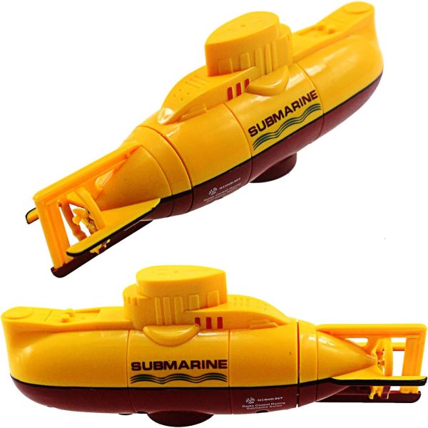 Tipmant Mini RC Submarine Toy Remote Control Boat Underwater Electric Diving Water Fish Tank Kids Birthday Gift (Yellow) - Image 6