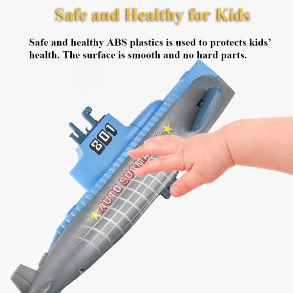 Windup Submarine Bath Toy Clockwork Pigboat Floating Toy SUB Tub Toy Swimming Bathtub Toy Water Toy Fish Tank Toy Submarine Model Toy for Boys and Girls - Image 6