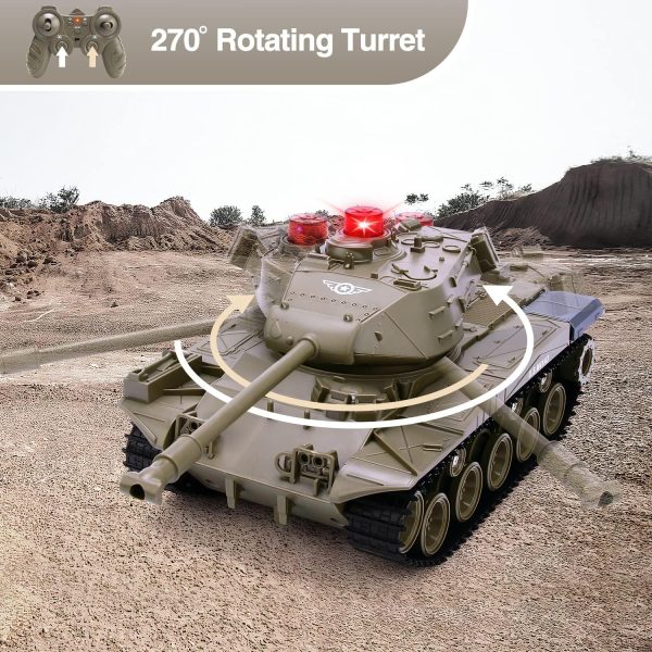 Remote Control Tank for Kids, M41A3 American Army Battle Tank, Programmable RC Tanks with Lights & Realistic Sounds, RC Military All Terrain Off-Road Vehicles, Great Gift Tank Toy for Boys - Image 5