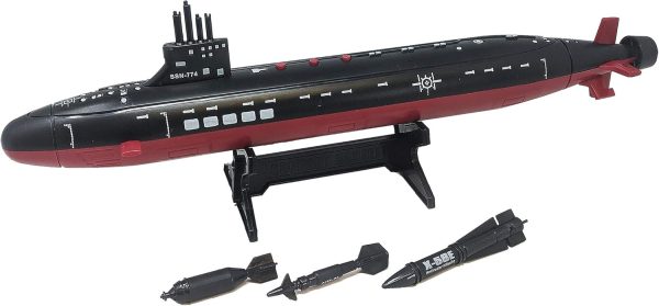 16.5 Inch Toy Navy Black Submarine with Sound Effects and Torpedo (2 Pack) - Image 4