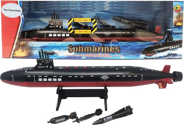 16.5 Inch Toy Navy Black Submarine with Sound Effects and Torpedo (2 Pack) - Image 9