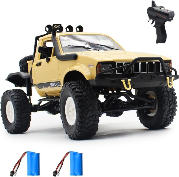 Mostop RC Car C14 Rock Crawler RC Truck 4x4 Climbing Vehicle with 2 Batteries, 2.4 Ghz Remote Control Car All Terrain Rock Crawler RC Car with Light & 2 Batteries, 4WD Off Road Hobby RC Cars for Boys - Image 2