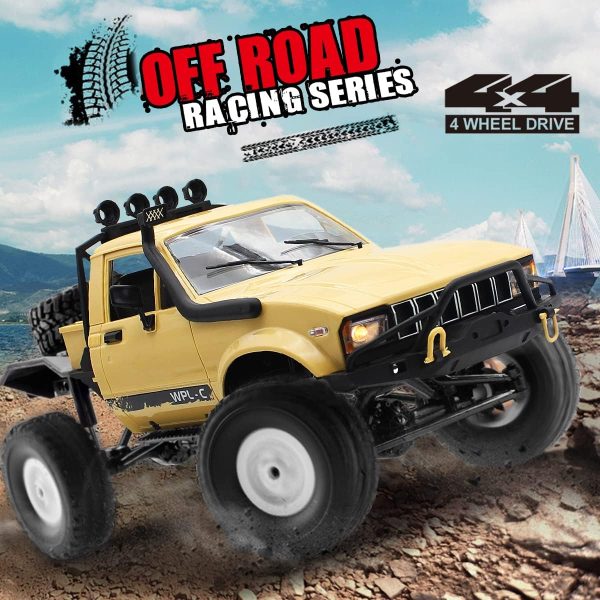 Mostop RC Car C14 Rock Crawler RC Truck 4x4 Climbing Vehicle with 2 Batteries, 2.4 Ghz Remote Control Car All Terrain Rock Crawler RC Car with Light & 2 Batteries, 4WD Off Road Hobby RC Cars for Boys - Image 3