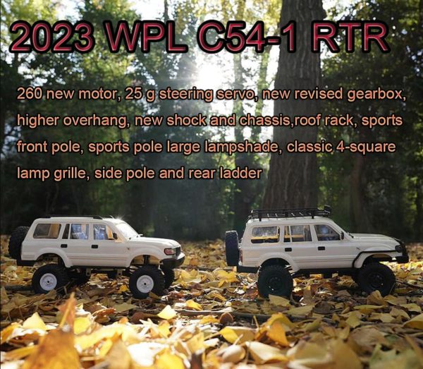 RC Rock Crawler RC Truck 4x4 WPL C54-1 RTR 1/16 Scale RC Crawler, Off Road Truck All Terrain with Upgraded Chassis and Shock, 260 Motor New Gearbox, Bumper Roof Rack Hobby Toy Adult - Image 4