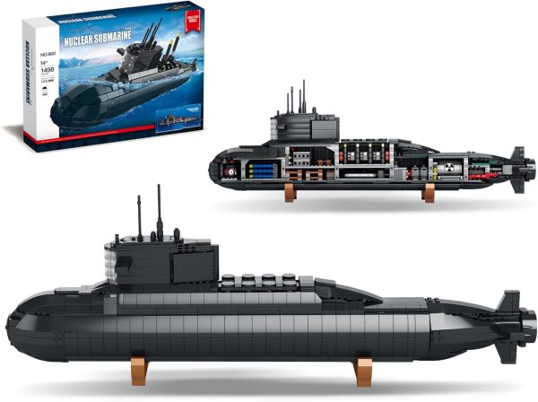 WW2 Military Submarine Building Block Toy Set – Nuclear Army War Battleship Model with Lights, Ideal Gift for 10, 12, 14, 16+ Year Olds Boys, Teens & Adults, Great for Home or Office Decor - 1498 PCS - Image 2