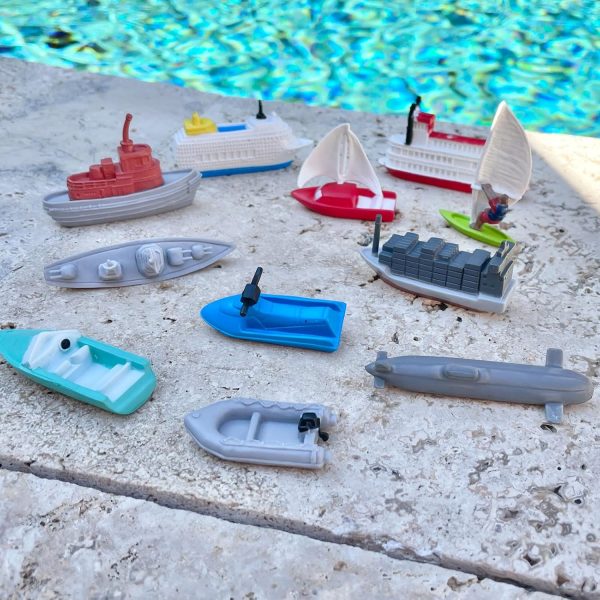 Safari Ltd. In the Water TOOB - Figurines of Jet Ski, Raft, Submarine, Motorboat, Windsurfer, Battleship, Cruise, Steam, Sail, Tug, Cargo Boat - Educational Toy Figures For Boys, Girls & Kids Ages 3+ - Image 3