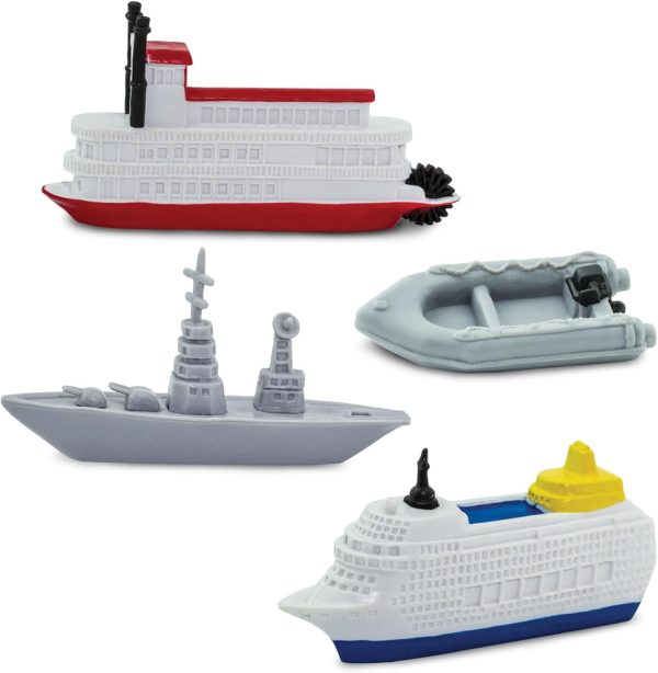 Safari Ltd. In the Water TOOB - Figurines of Jet Ski, Raft, Submarine, Motorboat, Windsurfer, Battleship, Cruise, Steam, Sail, Tug, Cargo Boat - Educational Toy Figures For Boys, Girls & Kids Ages 3+ - Image 4