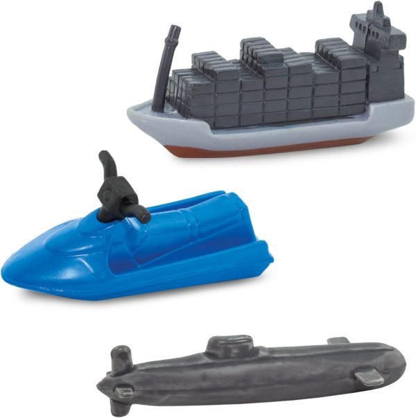 Safari Ltd. In the Water TOOB - Figurines of Jet Ski, Raft, Submarine, Motorboat, Windsurfer, Battleship, Cruise, Steam, Sail, Tug, Cargo Boat - Educational Toy Figures For Boys, Girls & Kids Ages 3+ - Image 6