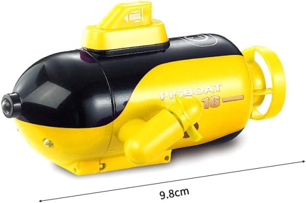 GoolRC Mini Remote Control Submarine, RC Submarine Toy 4-Channel Remote Control Toy Forward/Diving, Backward/Surfacing, Left Turn, Right Turn Yellow - Image 6