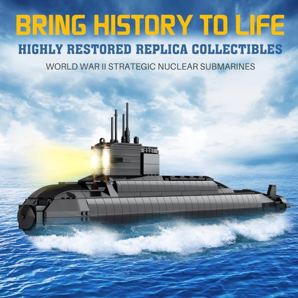 Strategic Nuclear Submarine Building Toy Set with Lights, WW2 Military Battleship Army War Vehicles Historical Collection Model, Gifts for 10, 12, 14, 16+ Year Old Kid, Teens, Adults Home Office Decor - Image 10