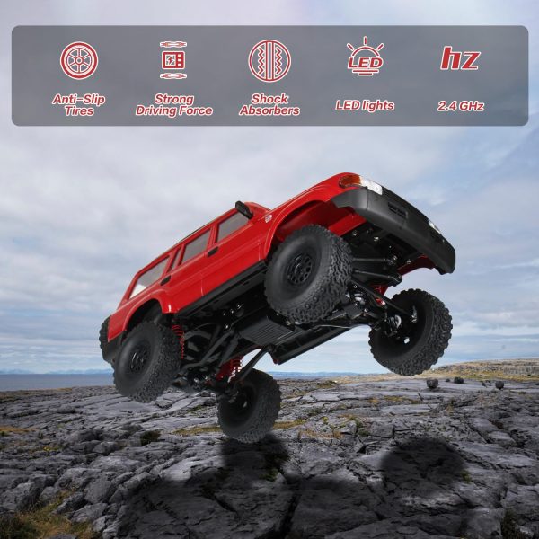 RC Crawler 1/16 Scale RC Rock Crawler, WPL C54 All Terrain RC Car RTR 4x4 Off-Road Remote Control Trucks with Proportional Control, LED Lights and Two Batteries for Kids and Adults - Image 4