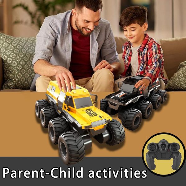 Amphibious RC Truck 1: 12 8WD, 2.4G Off Road Waterproof Large Remote Control Car for Boys, All Terrain RC Car Toys for 7 8 9 10 11 12 Year Old Boys/Girls 4+, Gift Birthday Christmas -Black - Image 7