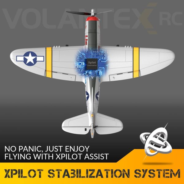 RC Plane 4 Channel Remote Control Airplane Ready to Fly P-47 6-Axis Gyro System One Key Aerobatic Aircraft with 2 Batteries for Beginners Adults Kids - Image 4