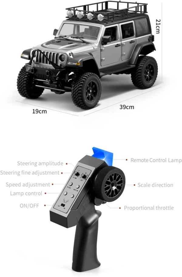 GoolRC RC Crawler, 1:12 Scale 4WD Remote Control Car, Off-Road Truck with Lights, 2.4Ghz RC Rock Crawler 4x4 All Terrain Car Kids Toy with 3 Battery - Image 10