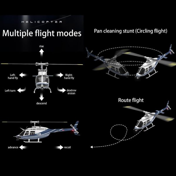 1/30 Scale RC ERA C138 Bell 206 RC Helicopter for Adult, 2.4G 6CH Single Propeller RTF Remote Control Helicopter with 6-axis Gyro, Altitude Hold & Optical Flow Positioning - Image 9