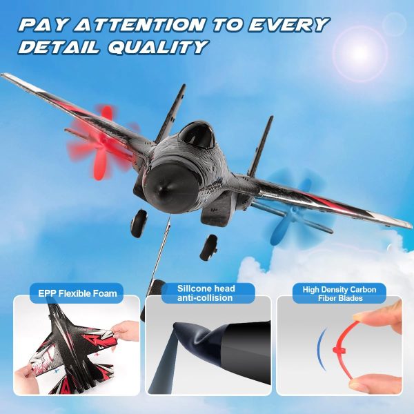 New Upgrade SU27 RC Airplane, Remote Control Fighter Toys, 2.4GHz 6-axis Gyro Stabilizer RTF Glider Aircraft Plane with 2 Batteries Easy to Fly Outdoor Toy for Adults Kids Beginners Boys - Image 5