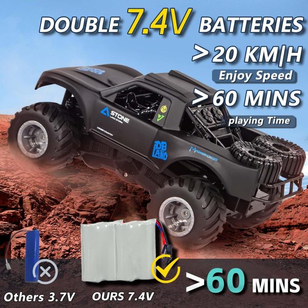 1:16 Amphibious Remote Control Car, 2.4GHz Monster Truck Toys All Terrain, Rc Cars for Adults, Rc Trucks 4x4 Off Road，6 7 8 9 10 11 12+ Year Old Boy/Girl Gifts，Christmas Toys (Orange - Image 6