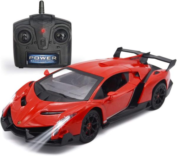 Remote Control Car RC Cars Racing Car 1:18 Licensed Toy RC Car Compatible with Lamborghini Model Vehicle for Boys 6,7,8 Years Old Halloween, red - Image 7