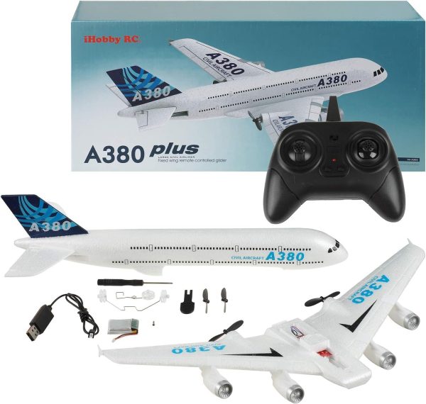 RC Plane,Airbus A380 Remote Control Airplane Ready to Fly, 2 Channels RC Airplane,Remote Control Plane for Kids Boys Children Adults Beginners - Image 6