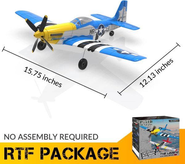 RC Plane RTF 4 Channel Remote Control Airplane with 3 Modes - Ready to Fly Upgrade P51 Mustang RC Airplane for Beginners Adult with Xpilot Stabilization System & One Key Aerobatic - Image 9