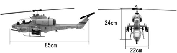 ZYHOBBY RC Helicopter 470 Size AH-1W ARF KIT Version Fuselage Helicopters Super Cobra Navy - Image 7