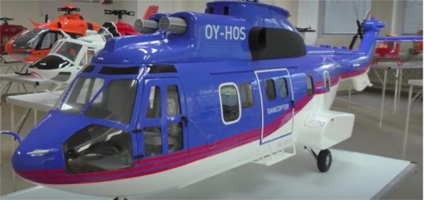 RC Helicopter 800 EC-225 ARF Super Puma Dancopter RC Helicopter Fuselage Blue White Super Puma - Image 4